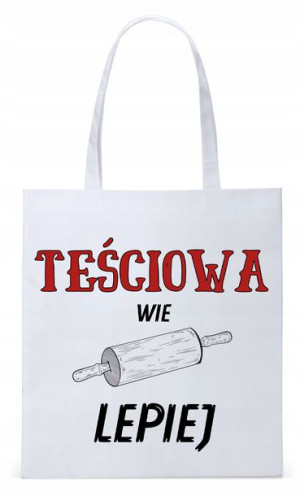 Dla Teściowej Mamy Prezent Torba Eco Biała Shopper