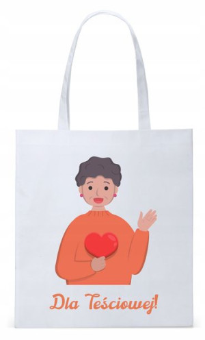 Dla Teściowej Mamy Prezent Torba Eco Biała Shopper