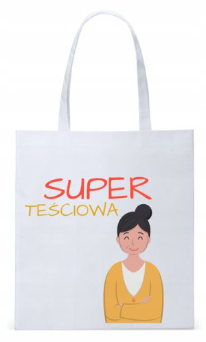 Dla Teściowej Mamy Prezent Torba Eco Biała Shopper