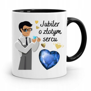 Dla Jubilera Kubek Czarny Jubiler O Złotym Sercu