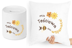 Dla Teściowej Zestaw Poduszka + Skarbonka Prezent