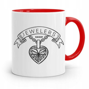 Dla Jubilera Kubek Czerwony Jewelers Shop Prezent