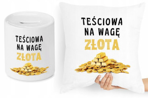 Dla Teściowej Zestaw Poduszka + Skarbonka Prezent