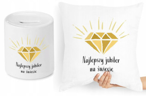 Dla Jubilera Zestaw Poduszka + Skarbonka Prezent