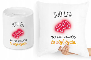 Dla Jubilera Zestaw Poduszka + Skarbonka Prezent