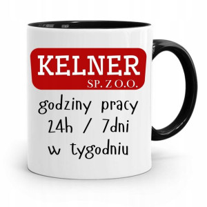 Dla Kelnera Kubek Czarny Kelner Sp. Z O.o. Prezent