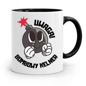 Dla Kelnera Kubek Czarny Uwaga Bombowy Kelner!