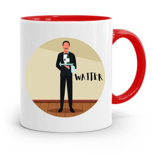 Dla Kelnera Kubek Czerwony Waiter Prezent