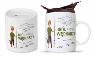 Zestaw Dla Wędkarza Rybaka Kubek + Skarbonka