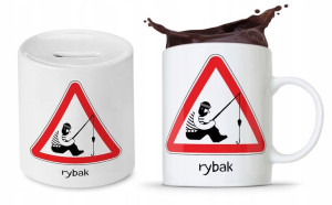 Zestaw Dla Wędkarza Rybaka Kubek + Skarbonka
