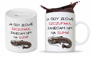 Zestaw Dla Wędkarza Rybaka Kubek + Skarbonka