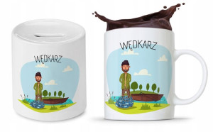 Zestaw Dla Wędkarza Rybaka Kubek + Skarbonka