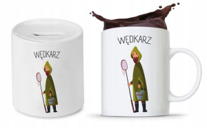 Zestaw Dla Wędkarza Rybaka Kubek + Skarbonka