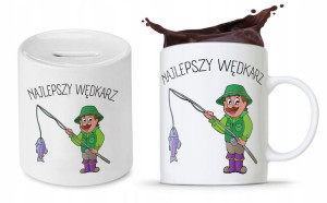 Zestaw Dla Wędkarza Rybaka Kubek + Skarbonka