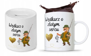 Zestaw Dla Wędkarza Rybaka Kubek + Skarbonka