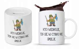 Zestaw Dla Wędkarza Rybaka Kubek + Skarbonka