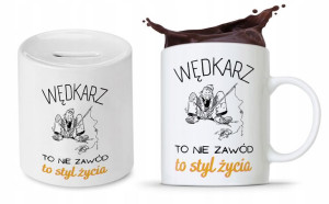 Zestaw Dla Wędkarza Rybaka Kubek + Skarbonka