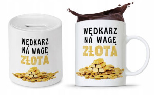 Zestaw Dla Wędkarza Rybaka Kubek + Skarbonka
