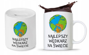 Zestaw Dla Wędkarza Rybaka Kubek + Skarbonka