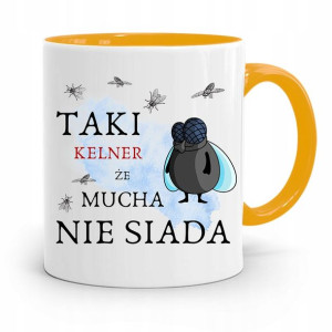 Dla Kelnera Kubek Żółty Mucha Nie Siada Prezent