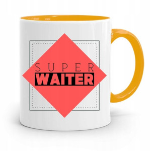 Dla Kelnera Kubek Żółty Super Waiter Prezent