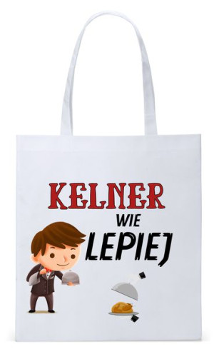 Dla Kelnera Na Prezent Torba Eco Biała Shopper