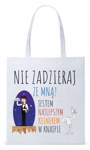 Dla Kelnera Na Prezent Torba Eco Biała Shopper