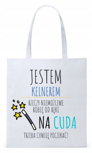 Dla Kelnera Na Prezent Torba Eco Biała Shopper