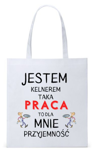 Dla Kelnera Na Prezent Torba Eco Biała Shopper