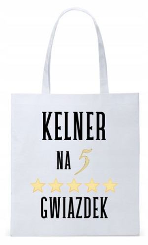 Dla Kelnera Na Prezent Torba Eco Biała Shopper