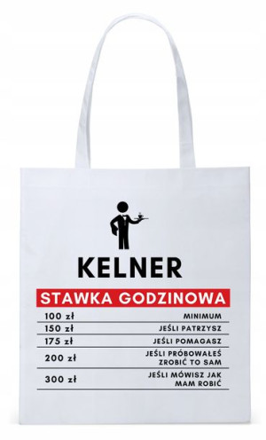Dla Kelnera Na Prezent Torba Eco Biała Shopper