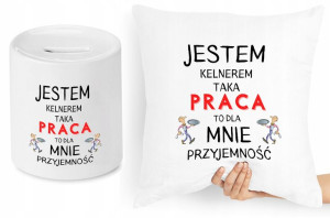 Dla Kelnera Zestaw Poduszka + Skarbonka Prezent