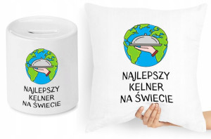 Dla Kelnera Zestaw Poduszka + Skarbonka Prezent