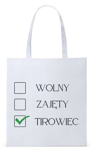 Dla Tirowca Prezent Torba Biała Eco Shopper
