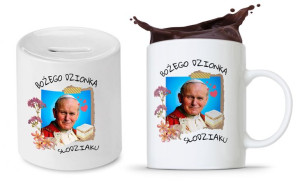 Zestaw Jan Paweł Papaj Prezent Kubek + Skarbonka