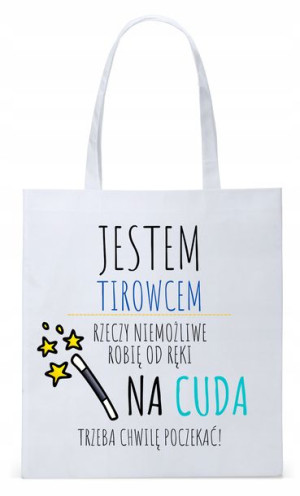 Dla Tirowca Prezent Torba Biała Eco Shopper