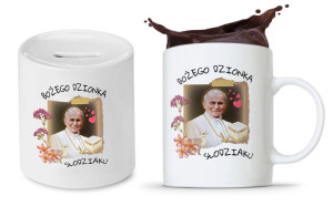 Zestaw Jan Paweł Papaj Prezent Kubek + Skarbonka