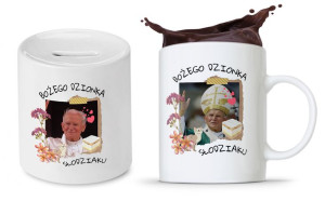Zestaw Jan Paweł Papaj Prezent Kubek + Skarbonka