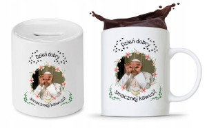Zestaw Jan Paweł Papaj Prezent Kubek + Skarbonka