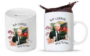 Zestaw Jarosław Kaczyński Pis Kubek + Skarbonka