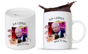 Zestaw Jarosław Kaczyński Pis Kubek + Skarbonka