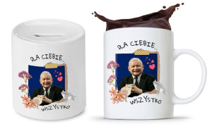 Zestaw Jarosław Kaczyński Pis Kubek + Skarbonka