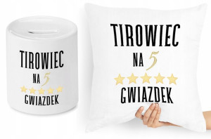 Dla Tirowca Zestaw Poduszka + Skarbonka Prezent