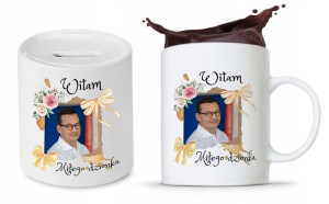 Zestaw Mateusz Morawiecki Pis Kubek + Skarbonka