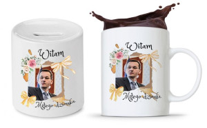 Zestaw Mateusz Morawiecki Pis Kubek + Skarbonka