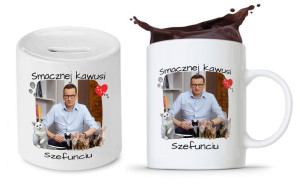 Zestaw Mateusz Morawiecki Pis Kubek + Skarbonka