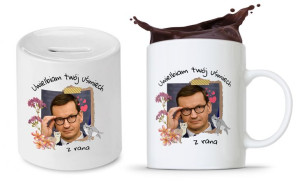 Zestaw Mateusz Morawiecki Pis Kubek + Skarbonka