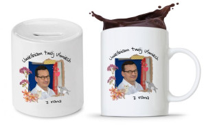 Zestaw Mateusz Morawiecki Pis Kubek + Skarbonka
