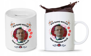 Zestaw Mateusz Morawiecki Pis Kubek + Skarbonka
