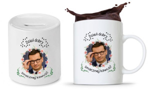 Zestaw Mateusz Morawiecki Pis Kubek + Skarbonka